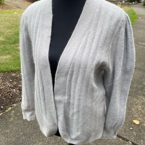 Vintage Elegant Open-Front Gray Cardigan